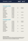 Ferienplan BVS/BBS Business-School Luzern
